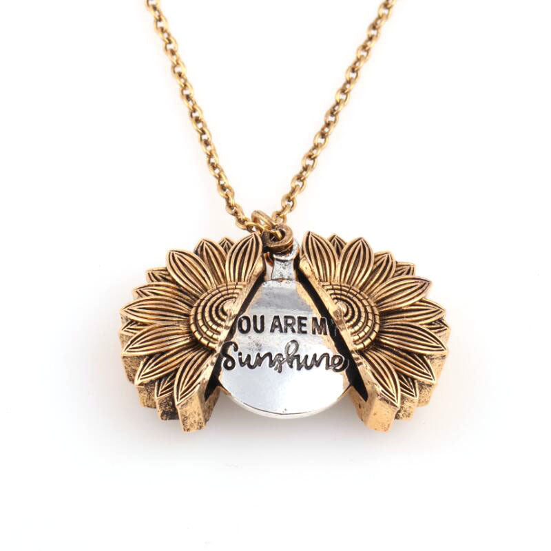 You Are My Sunshine" Sunflower Necklace