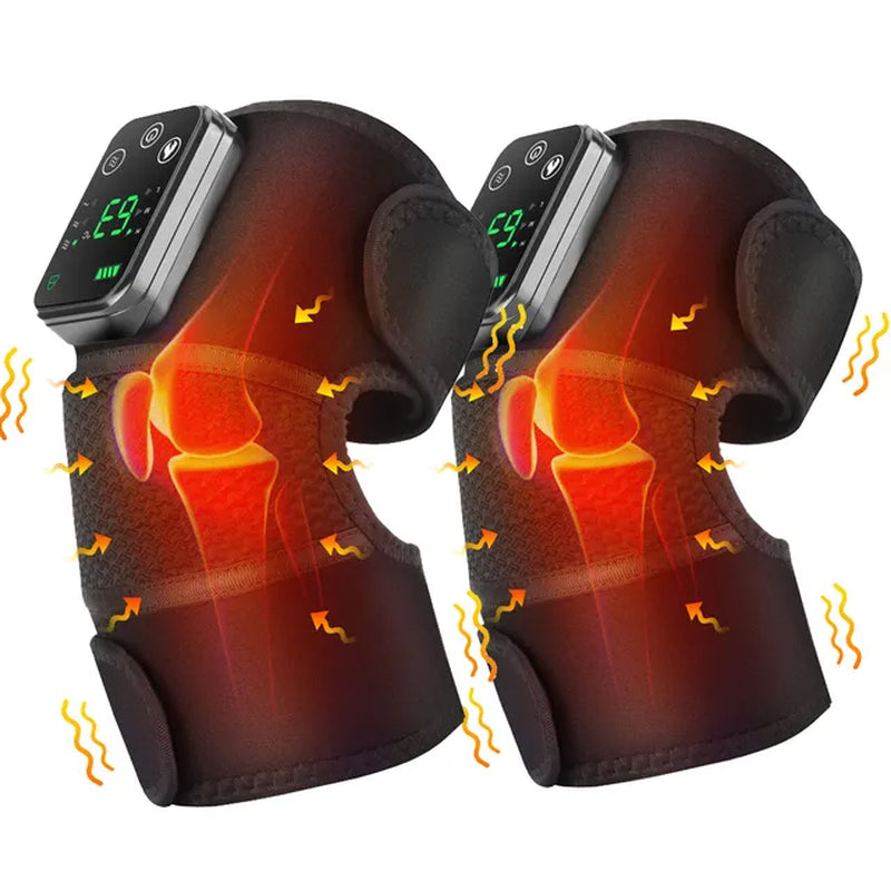 Thermal Knee Massager 3 in 1 Shoulder Knee Elbow Heating Massage Support Brace Rechargeable Vibration Pad Arthritis Pain Relief