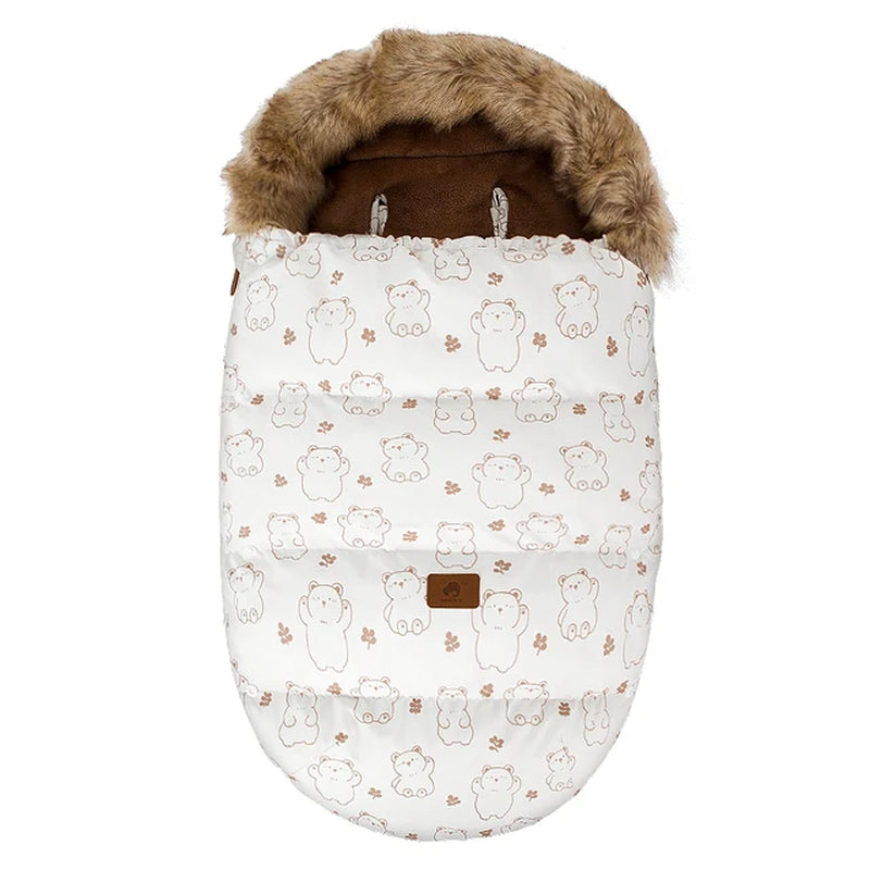 Baby Sleeping Bags Winter Thick Fur Collar Warm Footmuff for Universal Strollers Safety Seats Newborn Envelope for Discharge