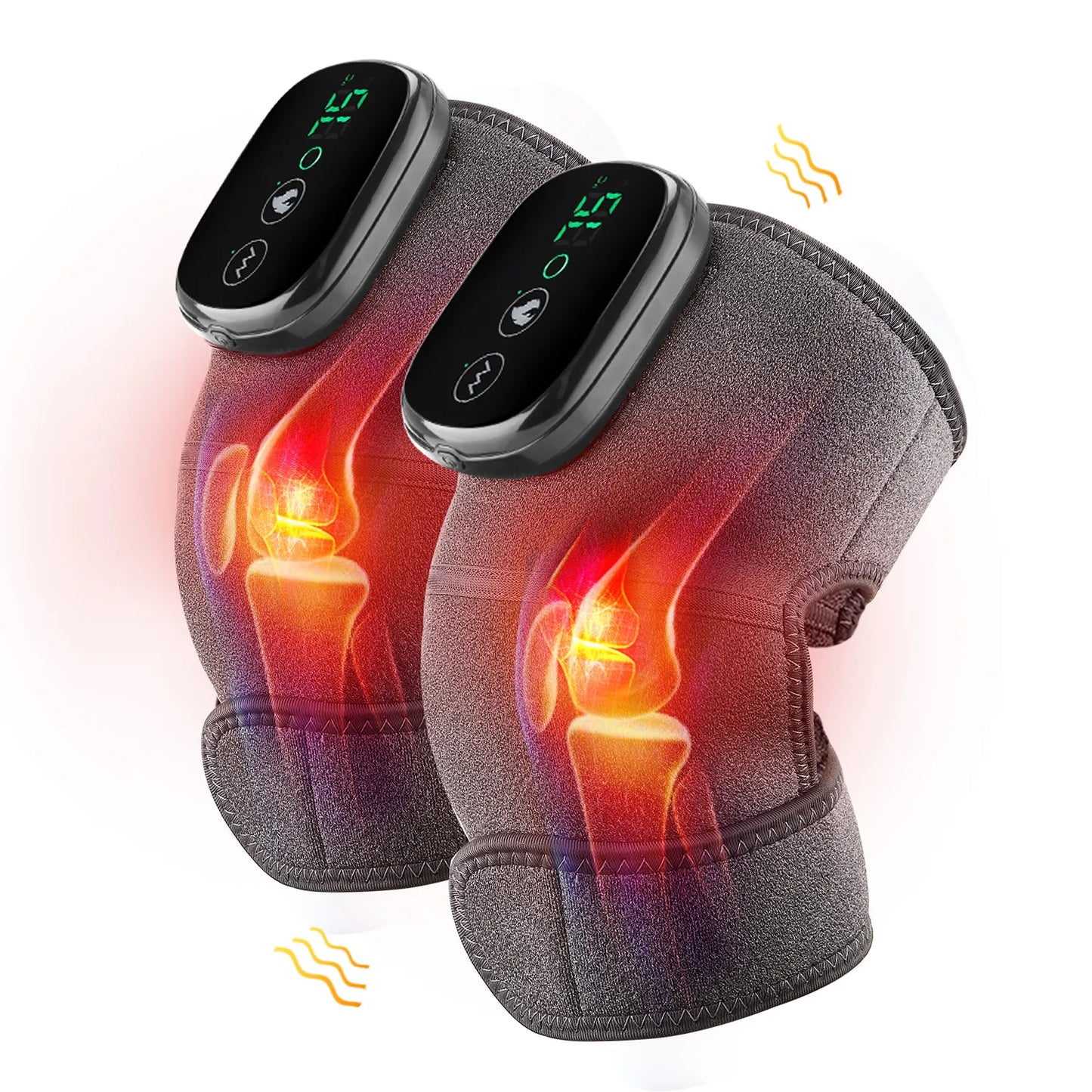 Thermal Knee Massager 3 in 1 Shoulder Knee Elbow Heating Massage Support Brace Rechargeable Vibration Pad Arthritis Pain Relief