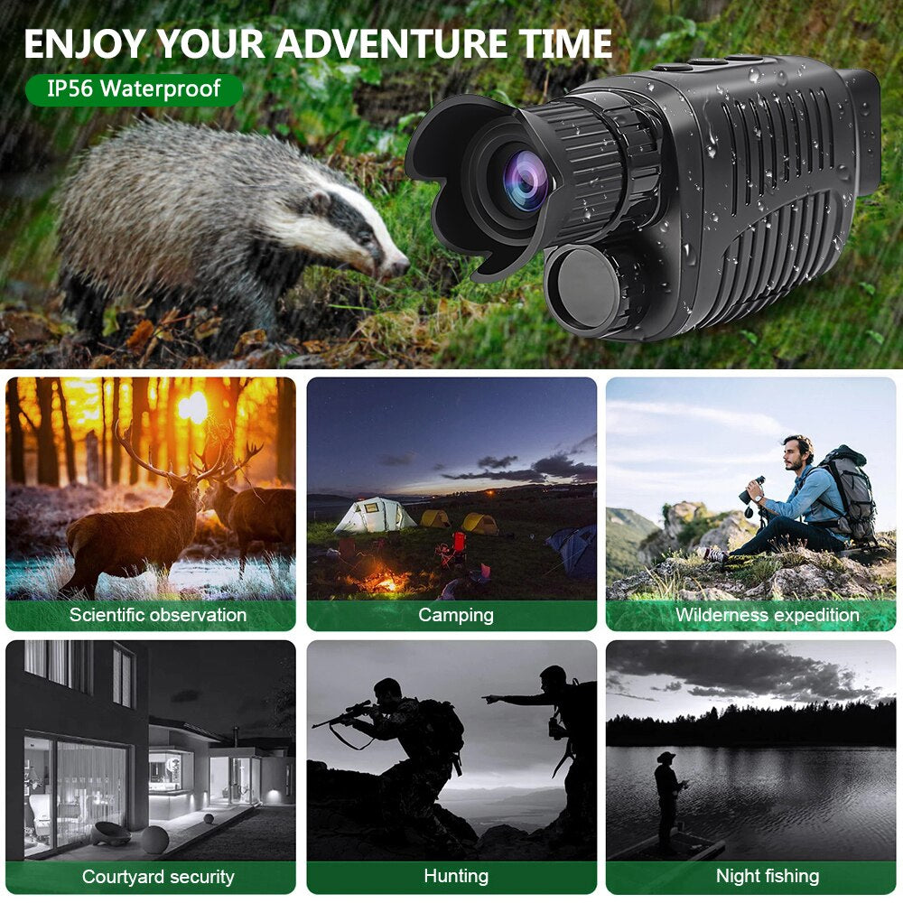 Monocular Night Vision Device 1080P HD Infrared Camera 5X Digital Light Zoom Hunting Telescope Outdoor Search Full Darkness 300M