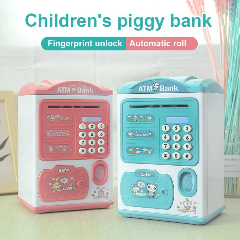 Electronic Bank Safe Box Money Boxes for Children Digital Coins Cash Saving Safe Deposit Mini ATM Machine Toys Kids Gift