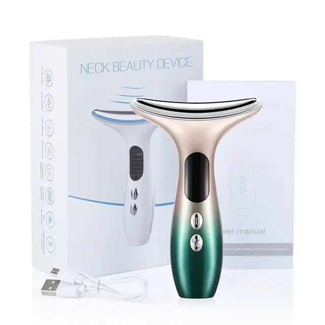 EMS Microcurrent Chin Lifting Face Neck Beauty Device LED Photon Firming Rejuvenation anti Wrinkle Skin Care Facial Massager