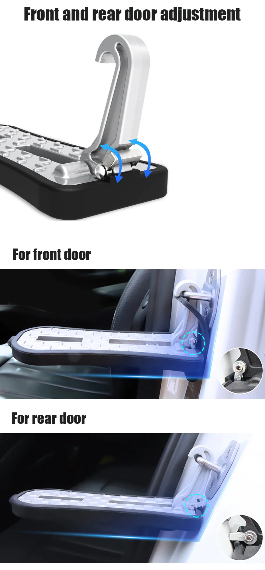 Foldable Car Door Latch Step & Safety Hammer