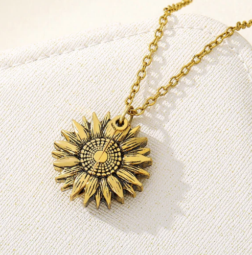 You Are My Sunshine" Sunflower Necklace