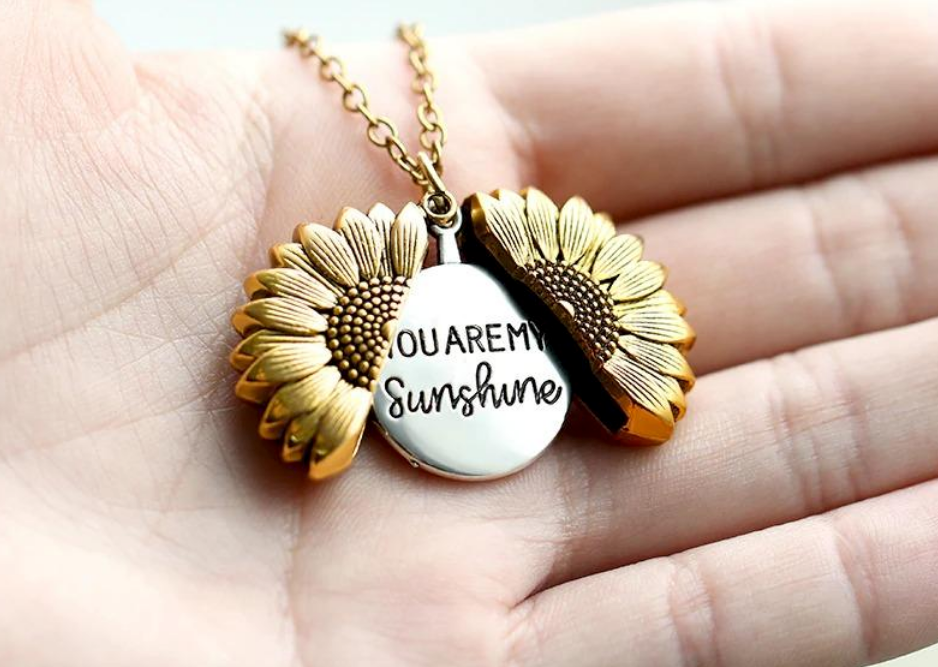 You Are My Sunshine" Sunflower Necklace