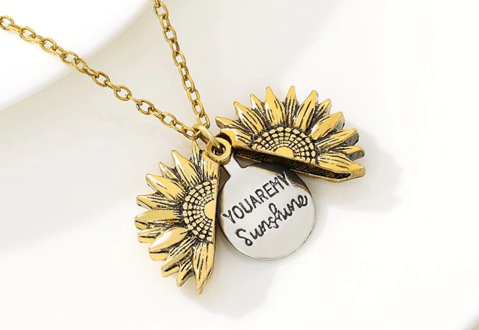 You Are My Sunshine" Sunflower Necklace