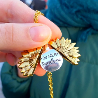 You Are My Sunshine" Sunflower Necklace