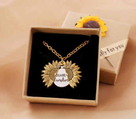 You Are My Sunshine" Sunflower Necklace