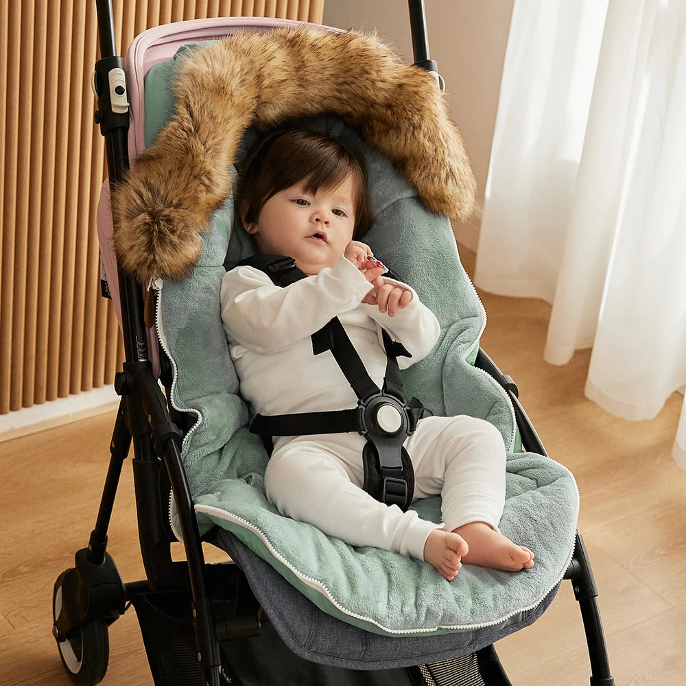 Baby Sleeping Bags Winter Thick Fur Collar Warm Footmuff for Universal Strollers Safety Seats Newborn Envelope for Discharge