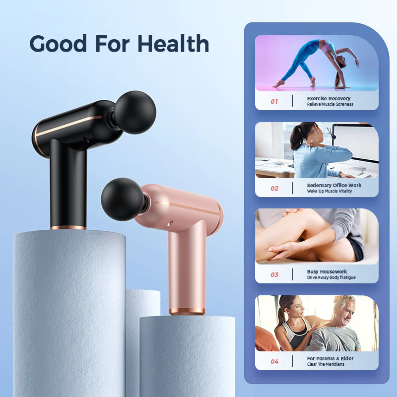 MUKASI Massage Gun Portable Percussion Pistol Massager for Body Neck Deep Tissue Muscle Relaxation Gout Pain Relief Fitness