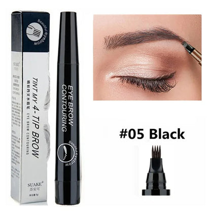 Microblading Eyebrow Pen Makeup Waterproof Liquid Eyebrow Pencil Long Lasting Eyebrow Tattoo Pen Cosmetic 4 Points Eyebrow Pen